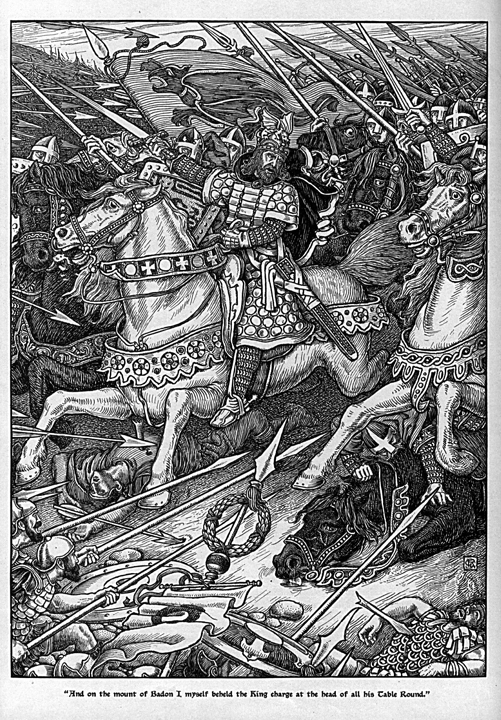 Rhead picture of King Arthur at Mount Baddon