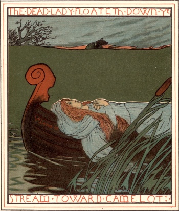 The Lady of Shalott Floating Toward Camelot