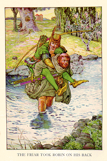 Louis Rhead painting The Friar Took Robin on his Back (1912)