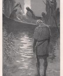 Sir Bevidere put King Arthur gently into the barge