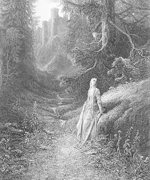 Elaine on Her Road to the Cave of Lancelot