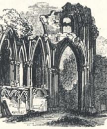 Part of the Church of St. Mary's Abbey, York, Tailpiece to A True Tale of Robin Hood by Martin Parker
