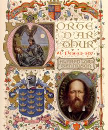 Title Page with images of Tennyson and the Dying Arthur