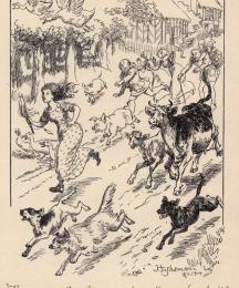 (Frontispiece) The cow ran, the calf ran...