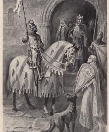 Sir Gawain seized his lance and bade them farewell