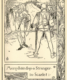 Merry Robin Stops a Stranger in Scarlet