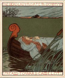 The Lady of Shalott Floating Toward Camelot