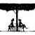 Silhouette sketch of lovers in the garden denoting the end of the tale.