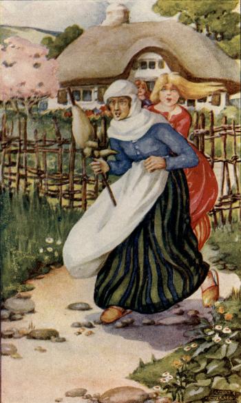 Malkin, with the distaff in her hand