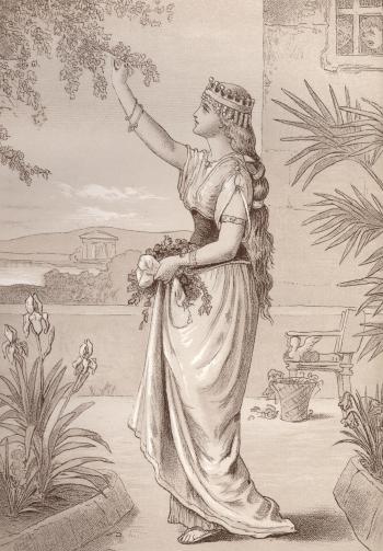 Emelye, the Queen's Sister, in the Palace Garden