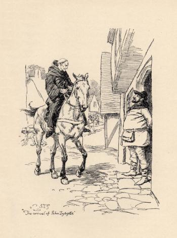 "The arrival of John Lydgate."