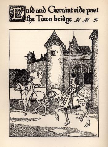 Enid and Geraint Ride Past the Town Bridge