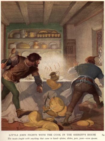 Little John Fights with the Cook in the Sheriff's House