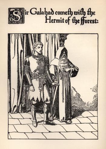 Sir Galahad Cometh with the Hermit of the Forest