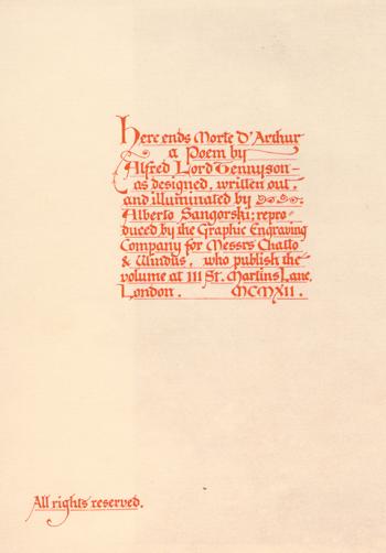 Here ends Morte D'Arthur [Colophon]