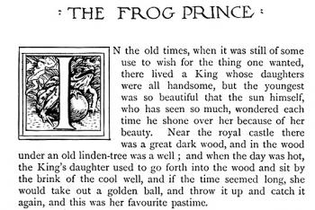 "The Frog Prince and the golden ball."