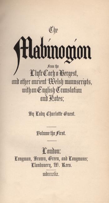 Mabinogion from the Llyfr Coch o Hergest, and Other Ancient Welsh 
