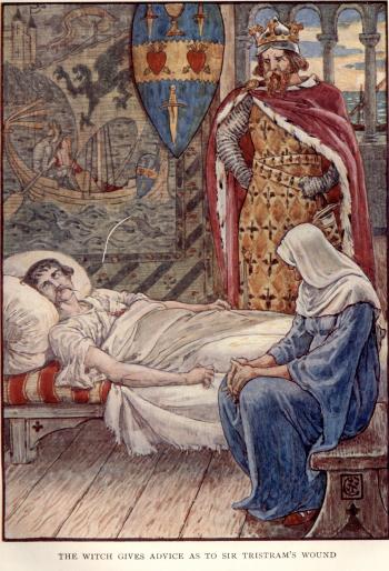 The Witch Gives Advice as to Sir Tristram's Wound