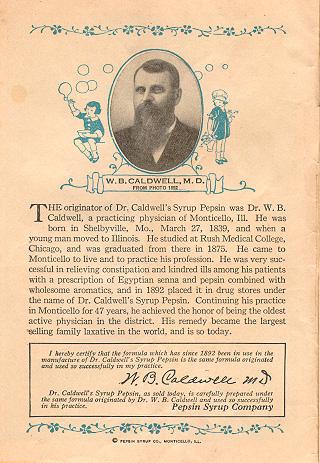 Introductory page with photograph of W.B. Caldwell and decorations.