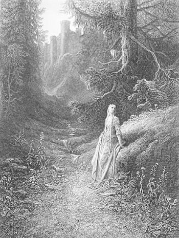 Elaine on Her Road to the Cave of Lancelot