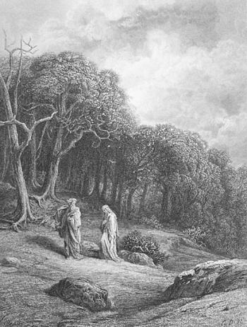 Vivien and Merlin Enter the Woods