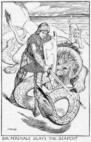 Sir Percivale Slays the Serpent