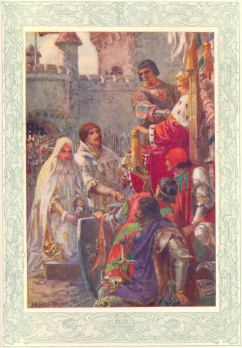 The Lovers appear before King Arthur