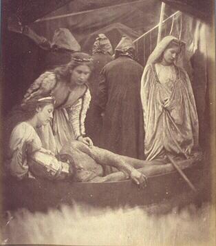 King Arthur Wounded Lying in the Barge