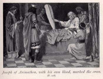 Joseph of Arimathea, with his own blood, marked the cross