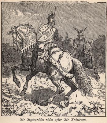 Sir Segwarides Rides After Sir Tristram