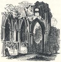 Part of the Church of St. Mary's Abbey, York, Tailpiece to "A True Tale of Robin Hood" by Martin Parker