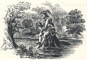 The Friar Wading Through Water with Robin on his Back, Headpiece to "Robin Hood and the Curtall Fryer"